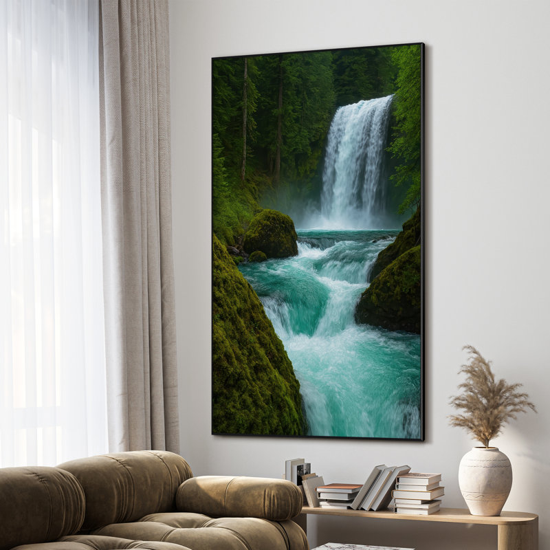 Très grande reproduction d'art sur toile - Paysage naturel, œuvre d'art moderne pour le salon ou la chambre à coucher - «Assemblage requis du cadre (cadre non fini)»