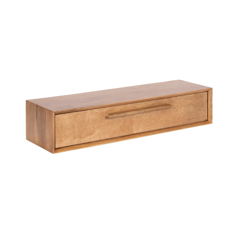 McCutcheon Mango Wood Floating Entryway Console Table, Natural