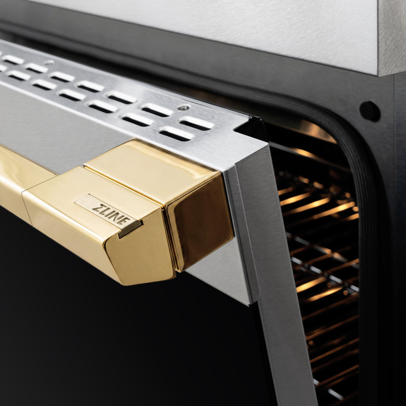ZLINE Autograph 36 in. Marino Induction Range with 5 Element Cooktop and Polished Gold Accents