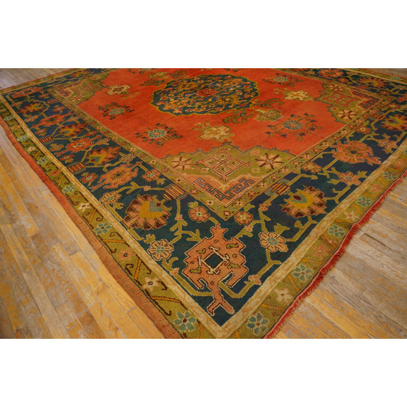Antique Oushak Turkish Hand Knotted Pile Rug