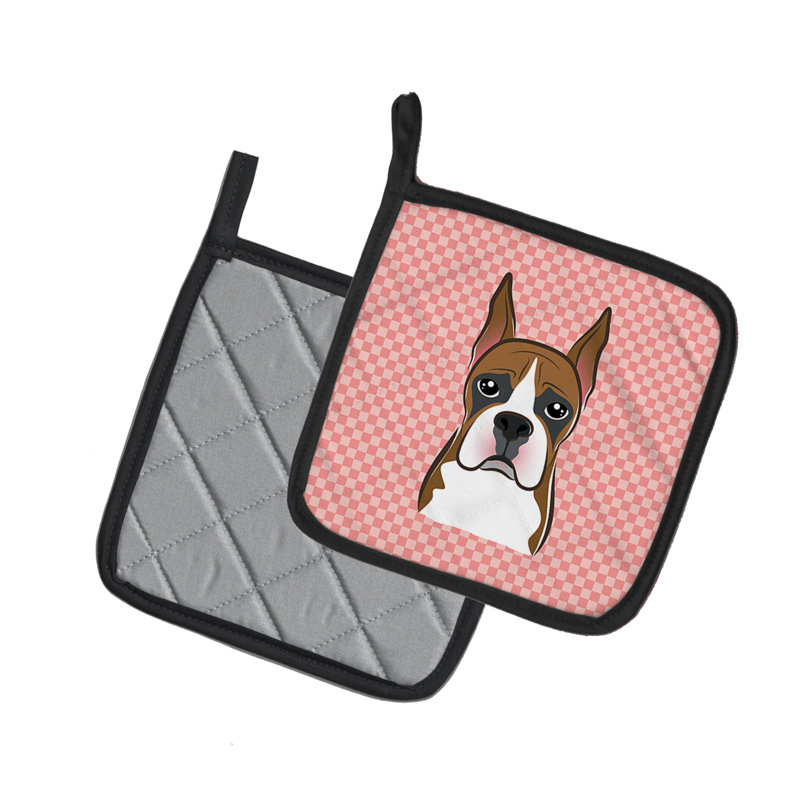 Cuisinier poignée boxer caroline trésors Checkerboard, Rose