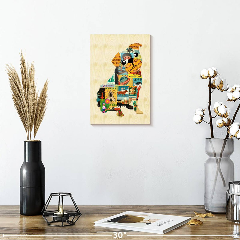 Brampt Pug Collage Dog, 12" H x 8" W