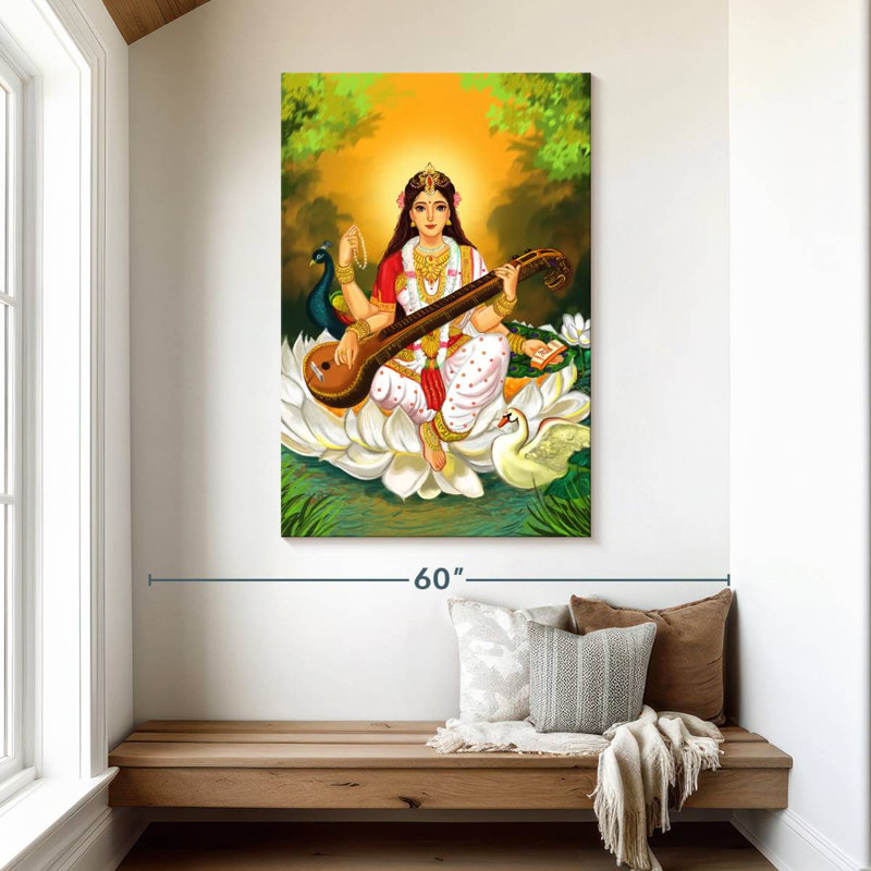 Adella Saraswati jouant de la musique, H 48 po x l 32 po