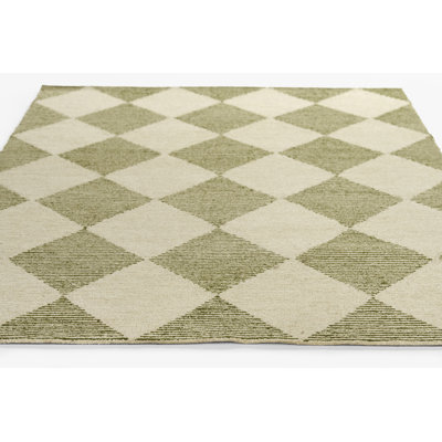 Tapis vert en laine touffeté à la main Tashema 2 pi x 3 pi
