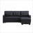 Sectional Sofa with Pull-Out Twin Sleeper &amp; Storage Chaise | Charcoal Gray Faux Leather