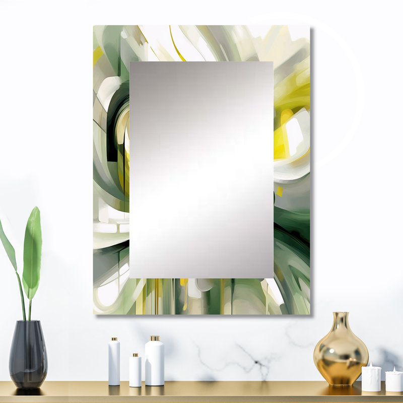 Dynamic Waveforms II - miroir mural scandinave, miroir décoratif scandinave, impression d'art en métal, 32 po x 24 po