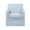 Fauteuil rembourré bleu avec housse, conception classique pour n'importe quelle pièce, pieds en bois massif, structure en contreplaqué, coussin à ressorts sinueux, mousse haute, siège amovible, fauteuil d'appoint sans effort