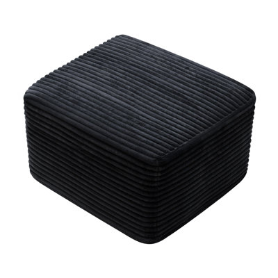Pouf carré rembourré en velours côtelé, repose-pieds moelleux pour la décoration du salon et de la chambre à coucher