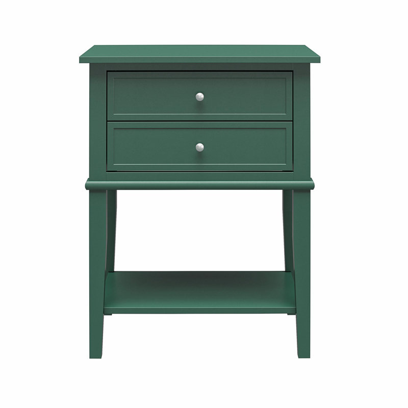 Arkeisha Floor Shelf End Table, Green