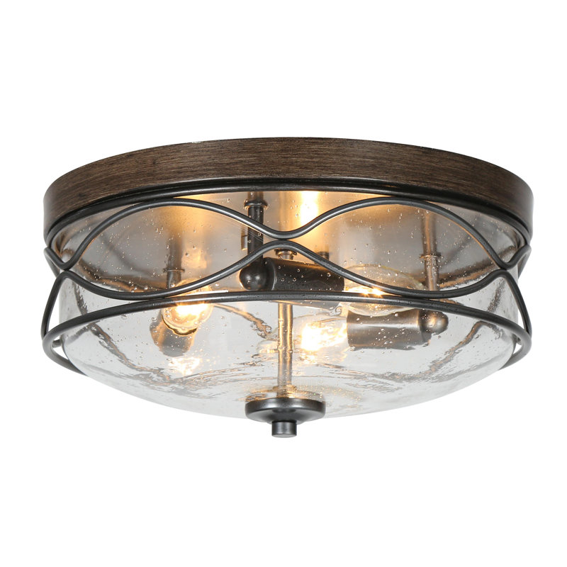 Ifill Seeded Glass Flush Mount
