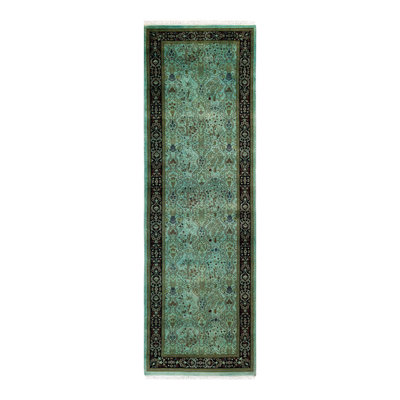 Holsworth One-of-a-Kind 2' 6" X 8' 1" New Age Runner Wool Area Rug Green