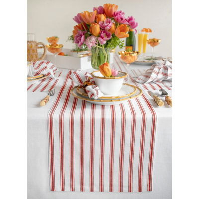 Capri Ticking Stripe - 100% Pure Linen Table Runner