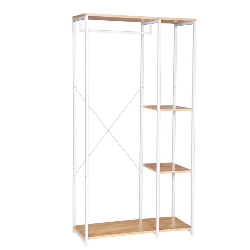 Makowski 90cm Clothing Rack, White/Light Oak