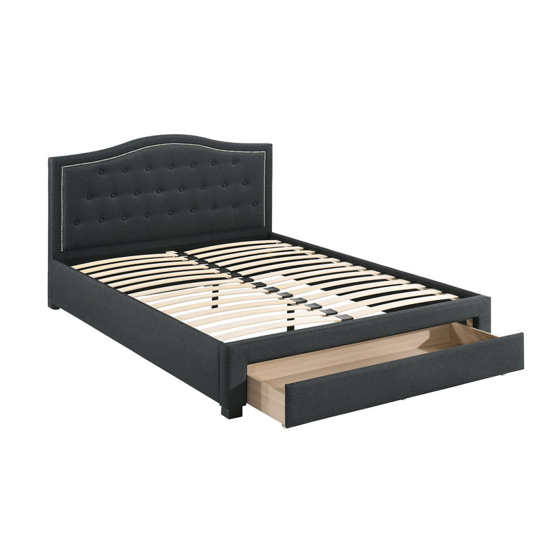 Gurdas Upholstered Platform Storage Bed, California King, Charcoal