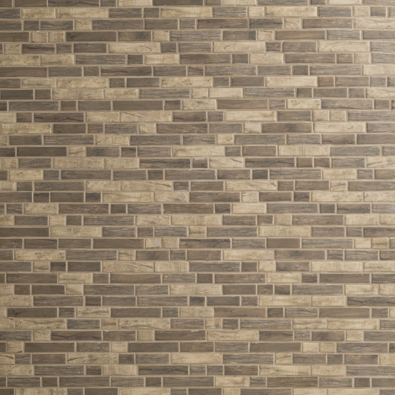 Montessa Roman Timber Interlocking 12 in. x 12 in. Matte Glass Mosaic Floor and Wall Tile