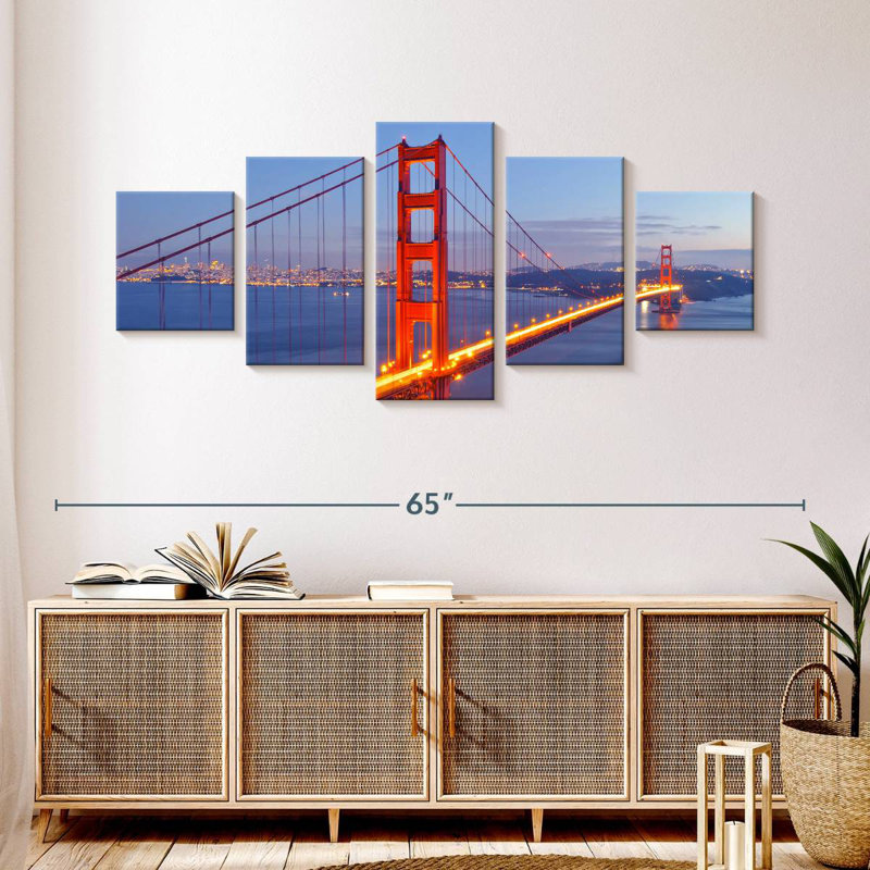 Porte, pont, paysage marin, H 24 po x l 55 po