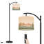 Lampe sur pied à arc avec abat-jour réglable en terre cuite discrète, géométrique, désert, lampe sur pied, 3 couleurs, intensité variable, haut, poteau avec interrupteur au pied pour la chambre à coucher