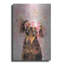 Art mural en métal luxueux «Flower Crown Dachshund» par Furbaby Affiliates-57055029