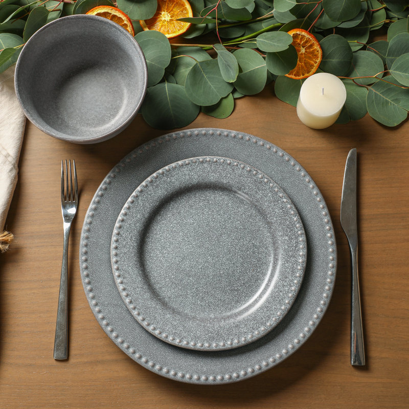 Ensemble d'assiettes à salade 8 pièces Stone Lain Comet, Gris