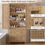 Armoire de rangement moderne en bois avec 2 tiroirs, portes en rotin et tablettes réglables-575374493