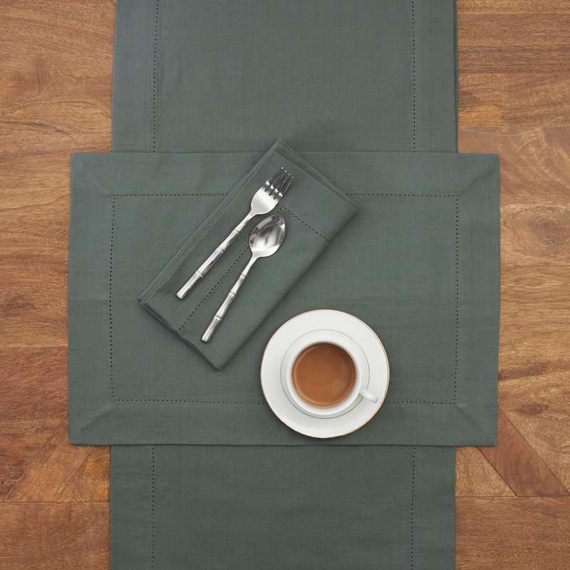 Sarabel Hemstitch Cotton Napkin, Cement
