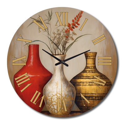 Très grande horloge murale Boho Pottery