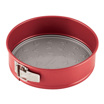 Farberware Disney Bake With Mickey Mouse Nonstick Round Springform Pan, 9 Inch, Red