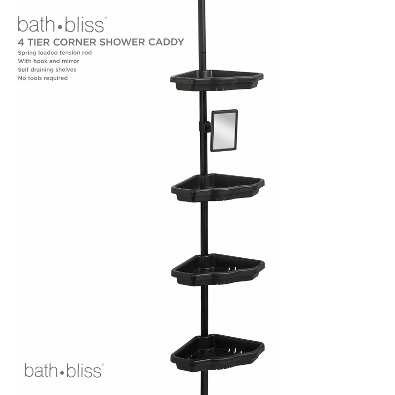  4 Tier Corner Shower Organizer In Black