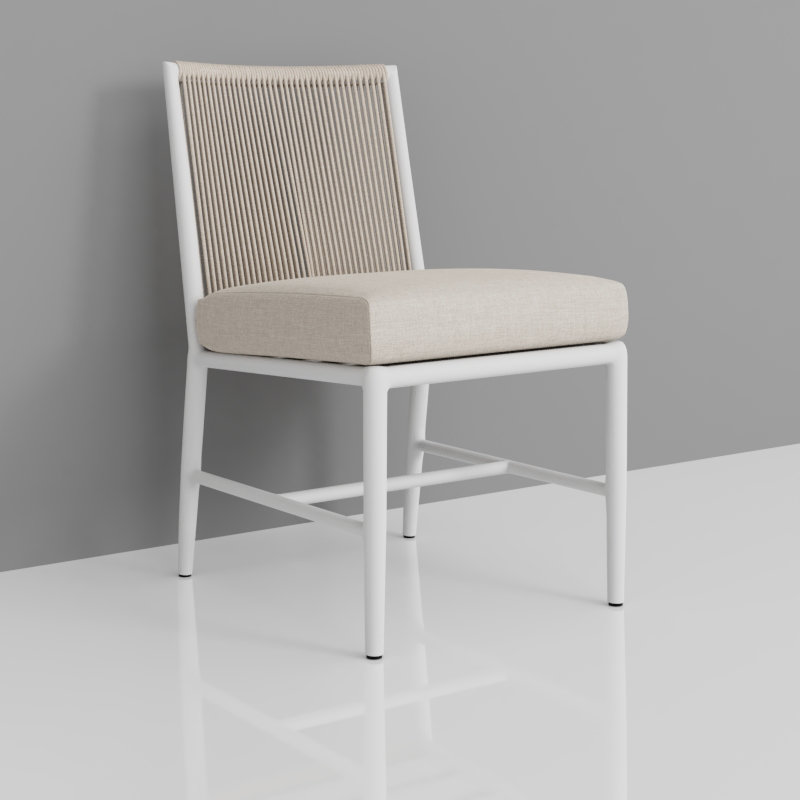 Sabbia Outdoor Dining Side Chair, Echo Ash Sunbrella®