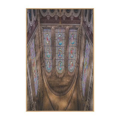 Tapis brun/gris à motifs