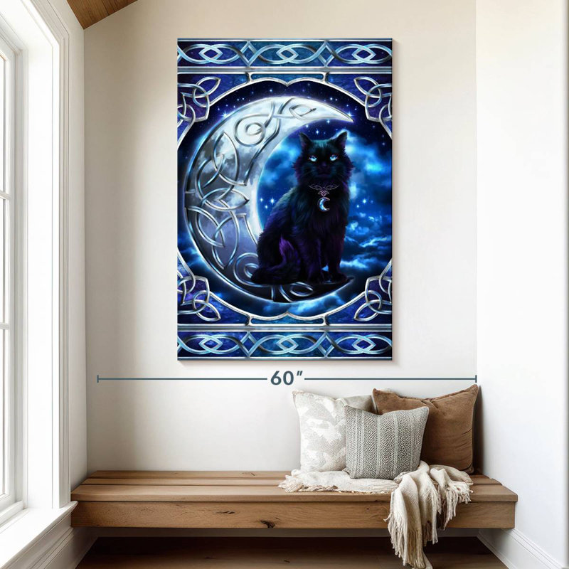 Brampt Black Cat Crescent Moon, 51" H x 34" W