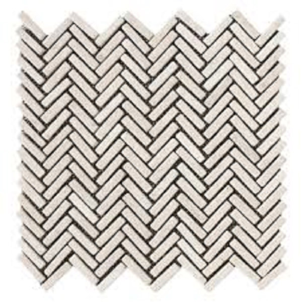 CNK Tile Cream Chevron Stone Mosaic Tile 12"X12" Natural Stone With Mesh Backing For Shower Wall Floor Backsplash Indoor & Outdoor