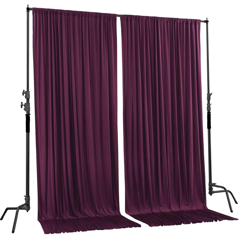 Panneaux de rideaux en toile de polyester avec passe-tringle, Mauve aubergine, L 120 po x L 96 po