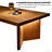 Solid Wood Rectangular Lounge Table & Workstation-124960185
