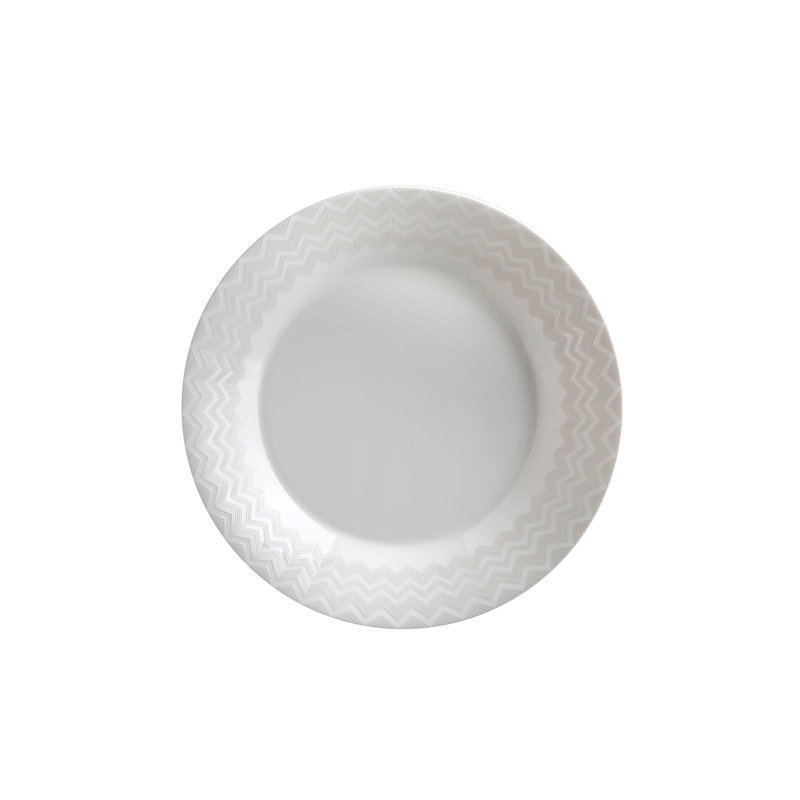 Missoni Soup Plate Zig Zag White Set 2 Pcs. Diam. 8.5"
