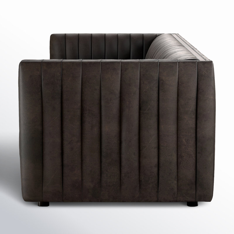Augustine 97" Sofa, Deacon Wolf Genuine Leather, 26.5" H x 97" W x 35" D