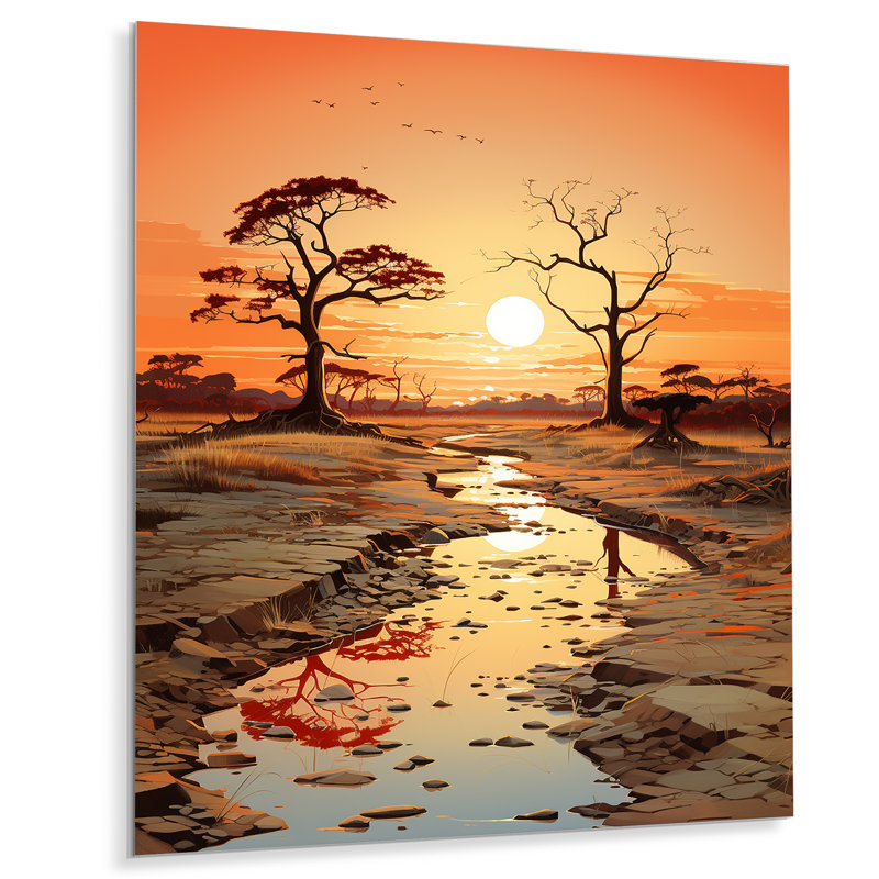 " Orange Beigefrican Valley ", 20" H x 12" W x 1" D