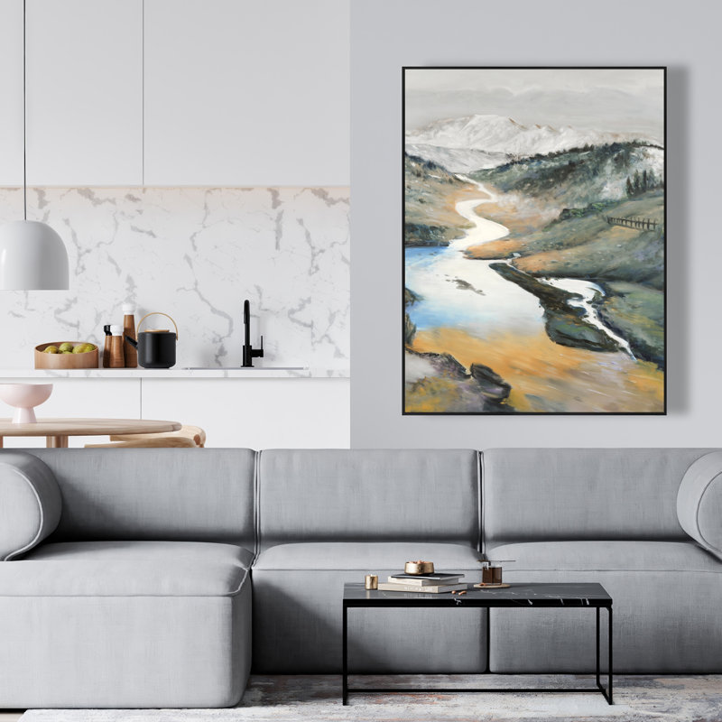Paysage - Paysage de montagne, toile encadrée, décoration intérieure