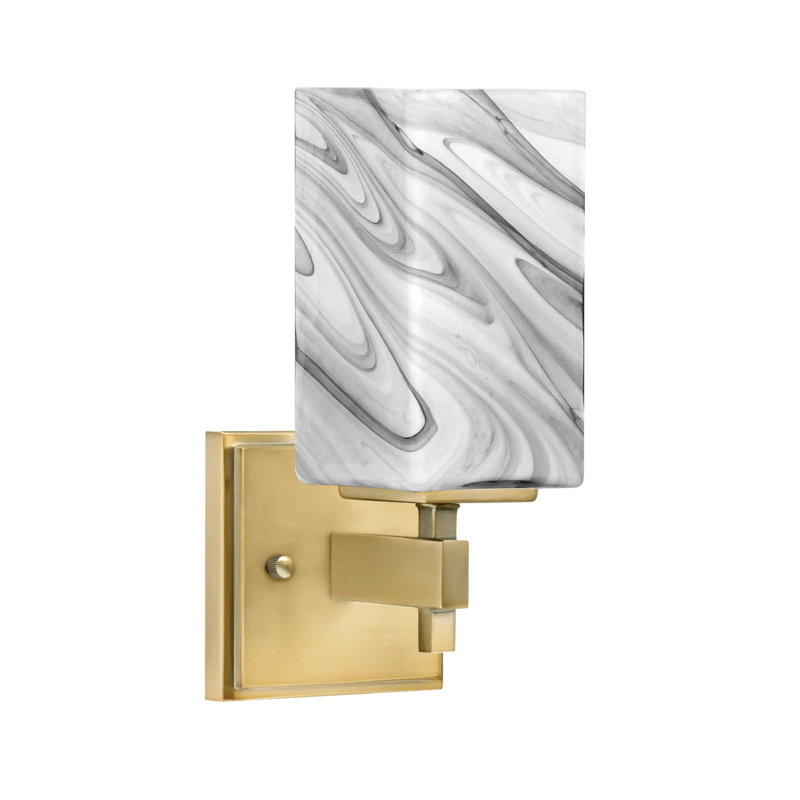 Applique murale Corbin, avec verre à onyx carré 3,5 po, Laiton