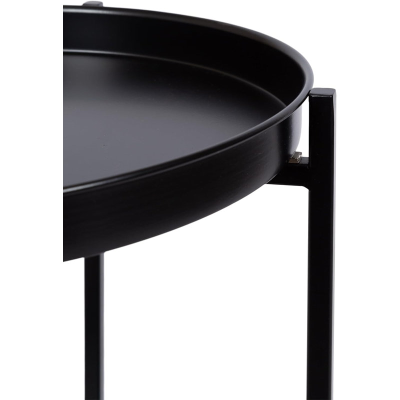Modern Foldable Tiered Side Table With Removable Magnetic Tray Tabletops And Space-Saving Folding Base