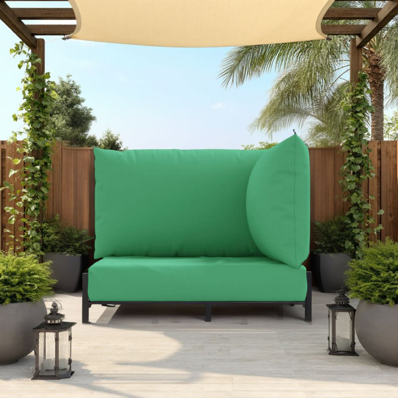 3 coussins d'extérieur pour canapé, tissu Oxford vert résistant à l'eau