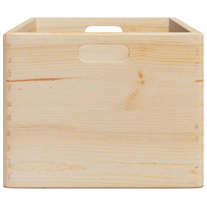  Wooden Box Natural Wood Solid Pine Wood Medium Wooden Box, Brown