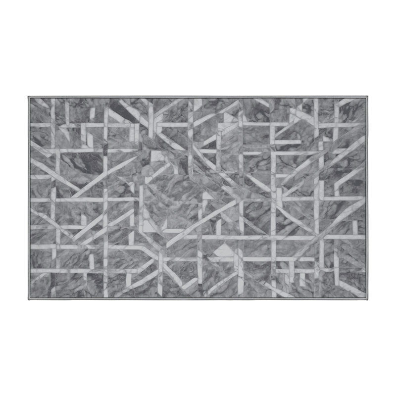 Tapis gris lavable à la machine, Rectangle de 5 pi x 8 pi