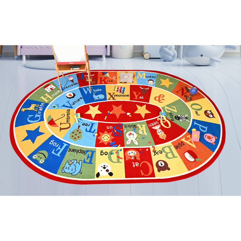 Furnish my Place Nielsville  745 ABC with Animal ABC Area Rug for Kids | Educational Alphabet | Animals Children Rug | Contemporary Design | Multicolor