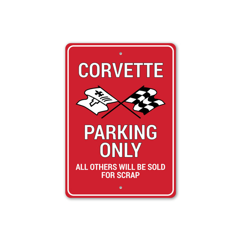 Enseigne en aluminium Corvette, H 18 po x l 12 po x P 0,06 po
