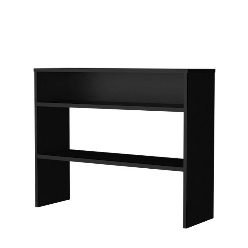 Console moderne noire avec rangement ouvert pour un dortoir confortable et élégant, H 32,37 po x L 38,94 po x l 11,68 po