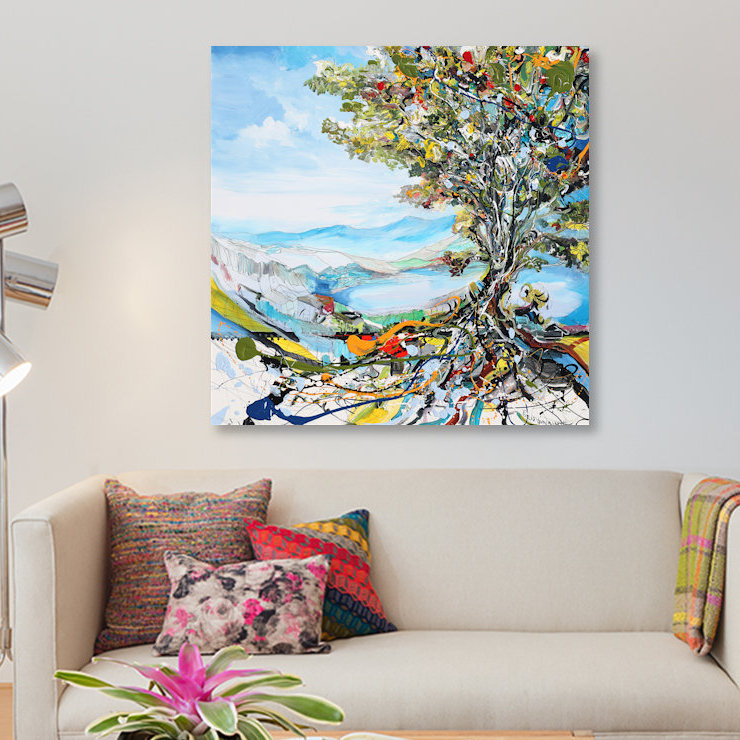 «Festivation Tree», reproduction sur toile, H 18 po x l 18 po x P 1,5 po, Pas de tapis, Toile tendue