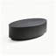 Table basse ovale moderne luxueuse avec tiroir de rangement, fini noir mat, aucun assemblage requis