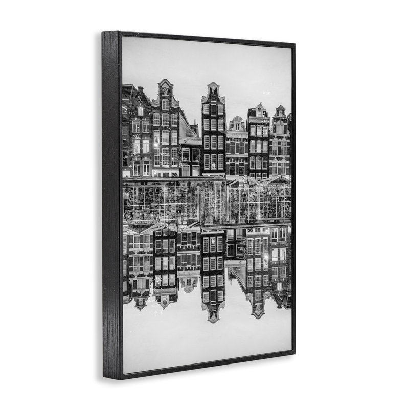 Giclée encadrée symétrique, par Robin Vandenabeele, H 18 po x l 12 po, Giclée encadrée noir minuit