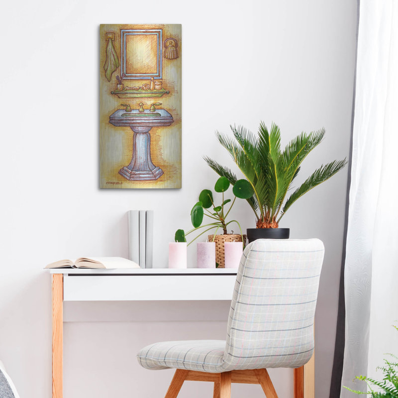 Art mural en métal «Sink Rectangle» par Andrea Strongwater Lark Manor ™, H 24 po x l 12 po